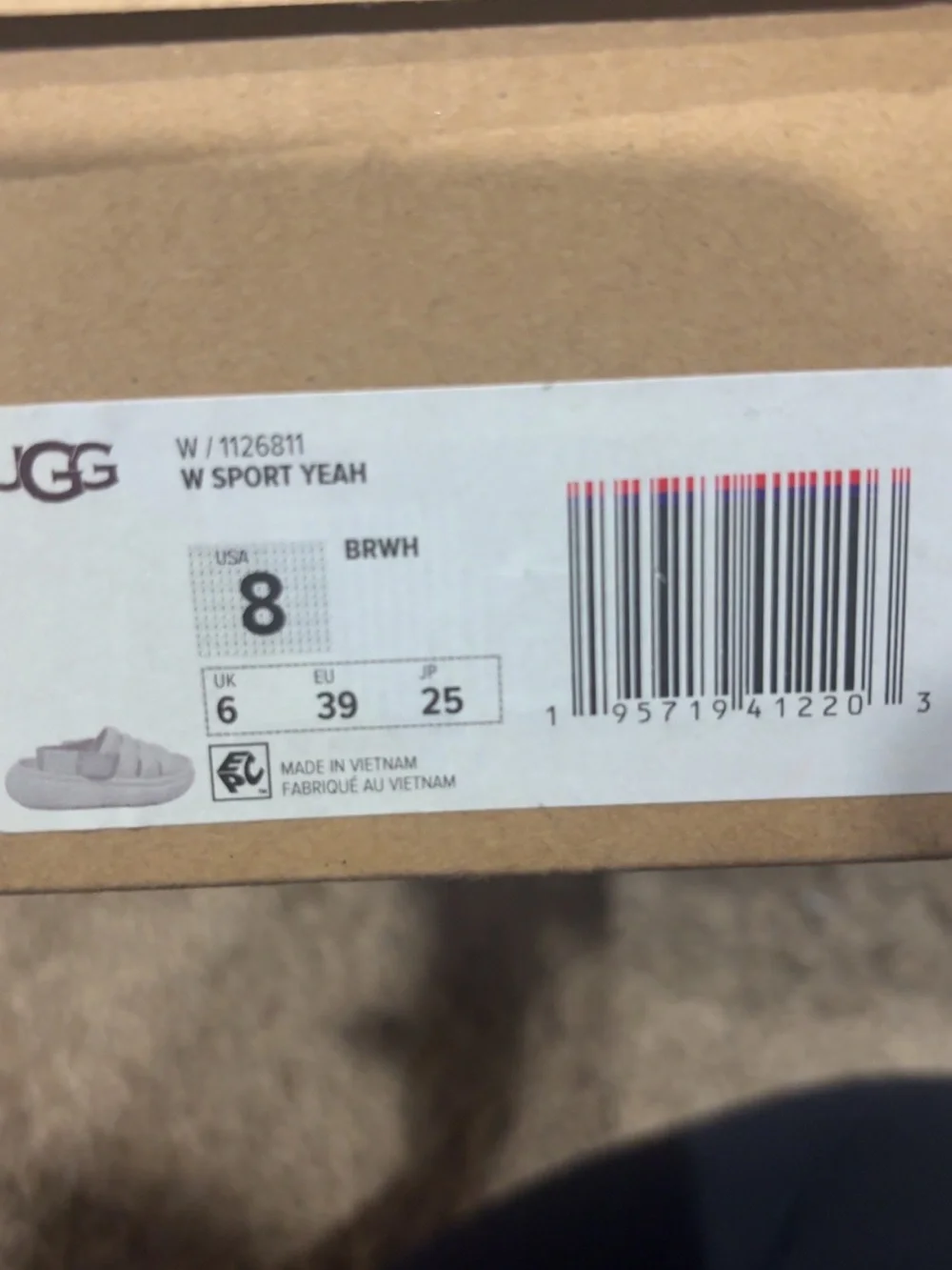 UGG Women White Slide Sandals with Vent Detail